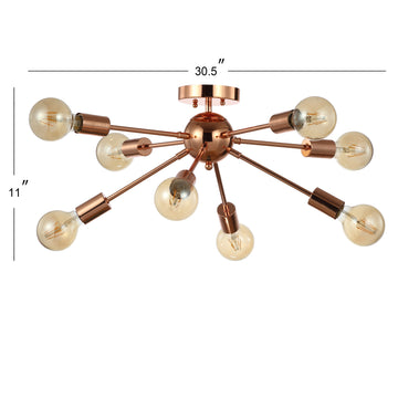 Copper 30.5" Sputnik Metal LED Flush - JONATHAN Y